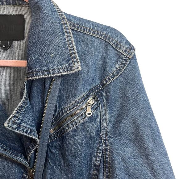 Paige Sivan Denim Blue Moto Jacket - Picture 6 of 8